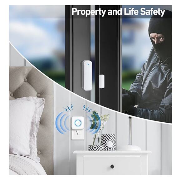 Wireless Door Chime Alarm 2R/2S 600ft Range 58 Chimes NIB Open Box - Picture 6 of 11